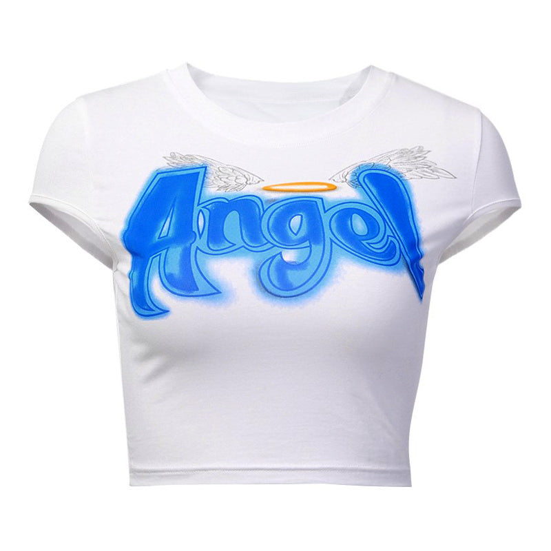 Angel Cropped Tee at Boogzel Apparel