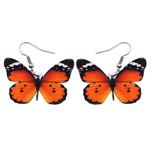 orange butterfly earrings