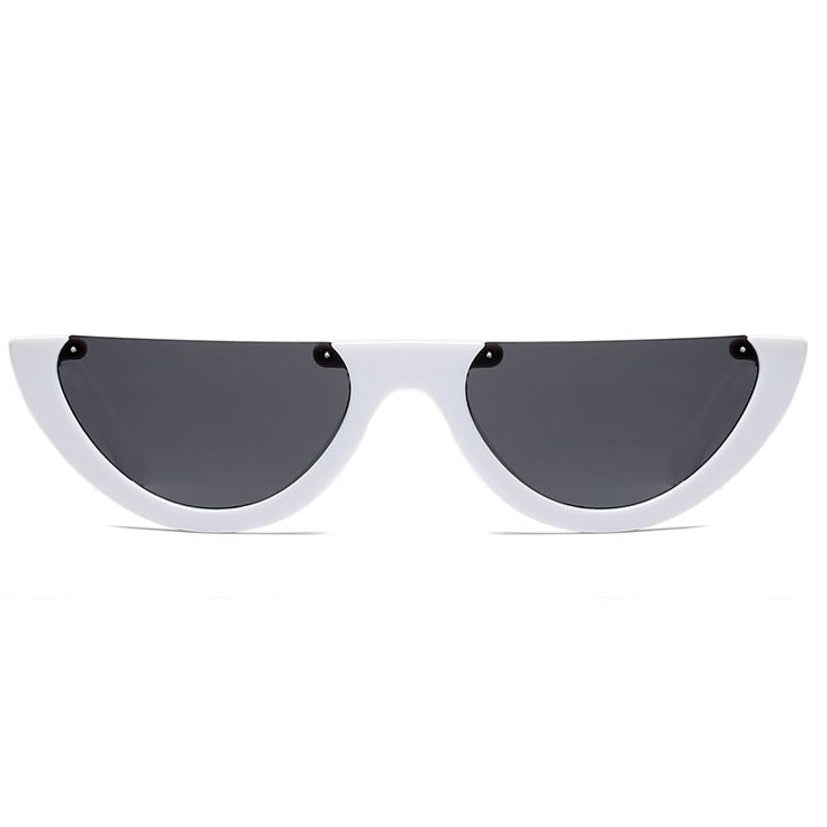 white Semi-Rimless Sunglasses