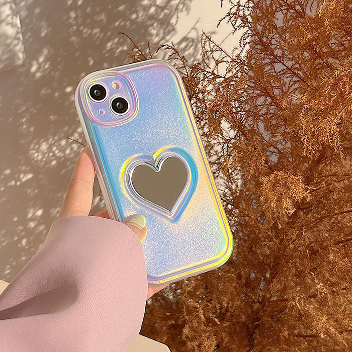 Holographic Heart Mirror iPhone Case Holographic Heart Mirror iPhone Case