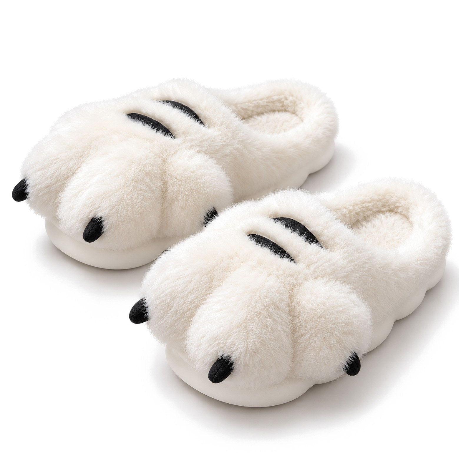 White Claw Paw Slippers Fluffy Animal Paw House Slippers boogzel_clothing