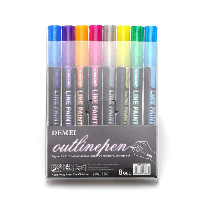 12 Colors Outline Marker boogzel apparel