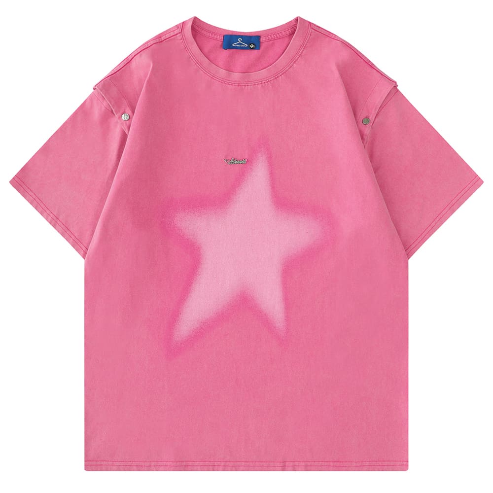 2000s star graffiti pink t-shirt boogzel clothing