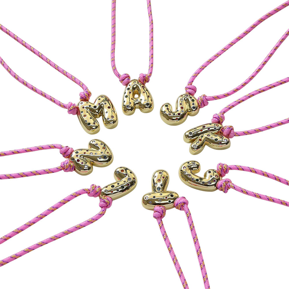 2000s bubble letter pendant necklace boogzel clothing