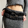 2000s faux fur leather belt boogzel clothing