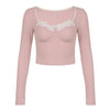 2000s lace pink top boogzel clothing