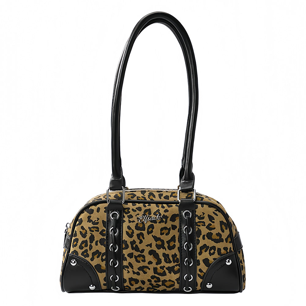 2000s leopard print shoulder bag boogzel clothing