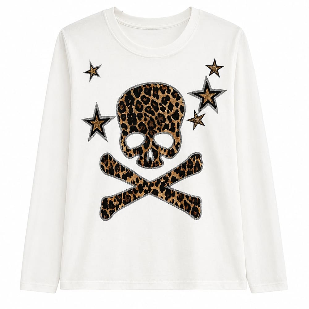 2007 era leopard skull long sleeve top boogzel clothing