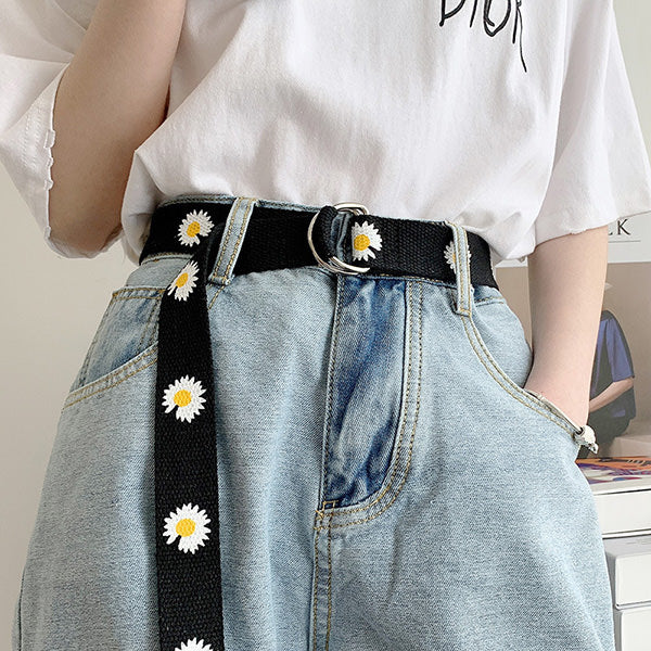 Daisy Canvas Belt aesthetic outfit boogzel apparel