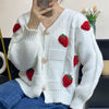 3d strawberry pattern cardigan boogzel clothing