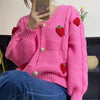 3d strawberry pattern cardigan boogzel clothing