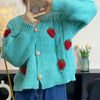3d strawberry pattern cardigan boogzel clothing
