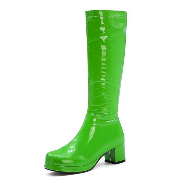 neon green Vinyl Boots boogzel apparel