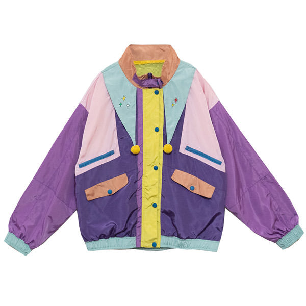 80's  Color Block Jacket buy boogzel apparel egirl aesthetic