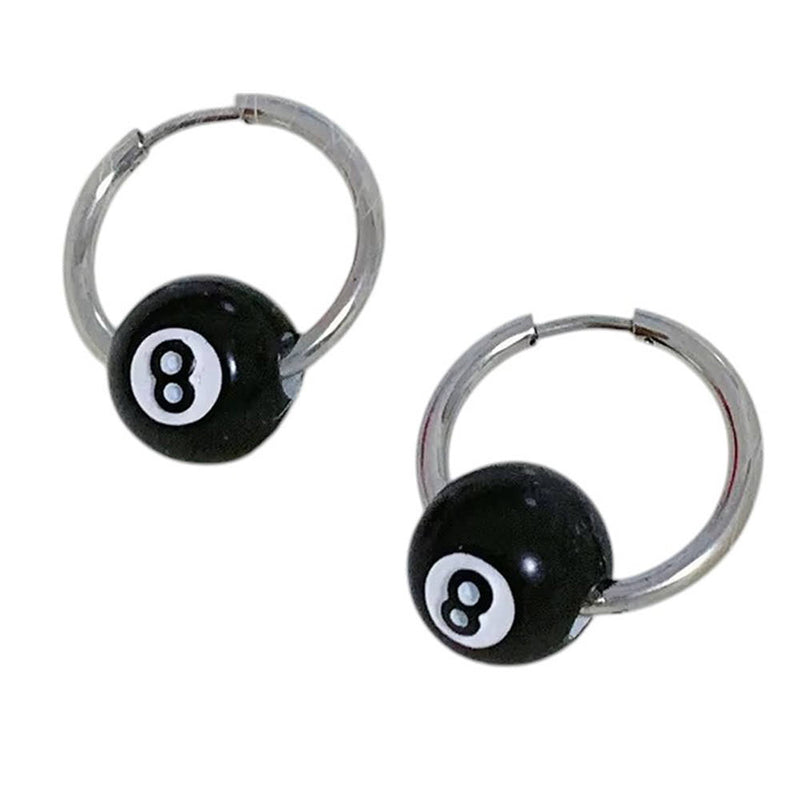 8 ball hoop earrings boogzel clothing