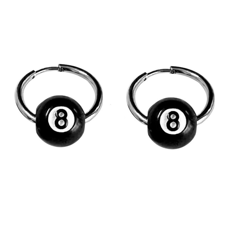 eight ball hoop earrings boogzel clothing