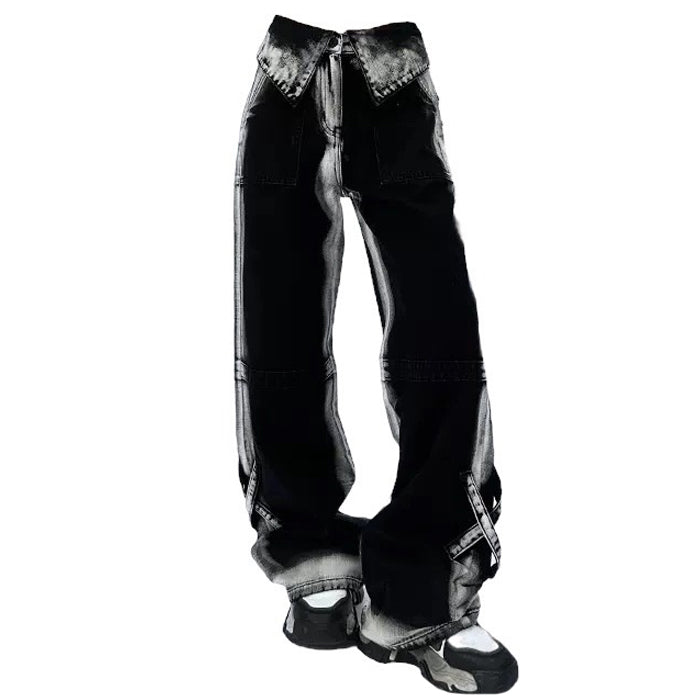 90's black wide leg jeans boogzel clothing