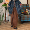 90s kids embroidery denim jacket boogzel clothing