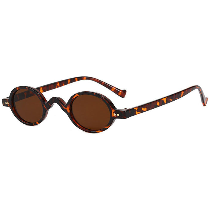 90s Small Round Sunglasses, Leopard