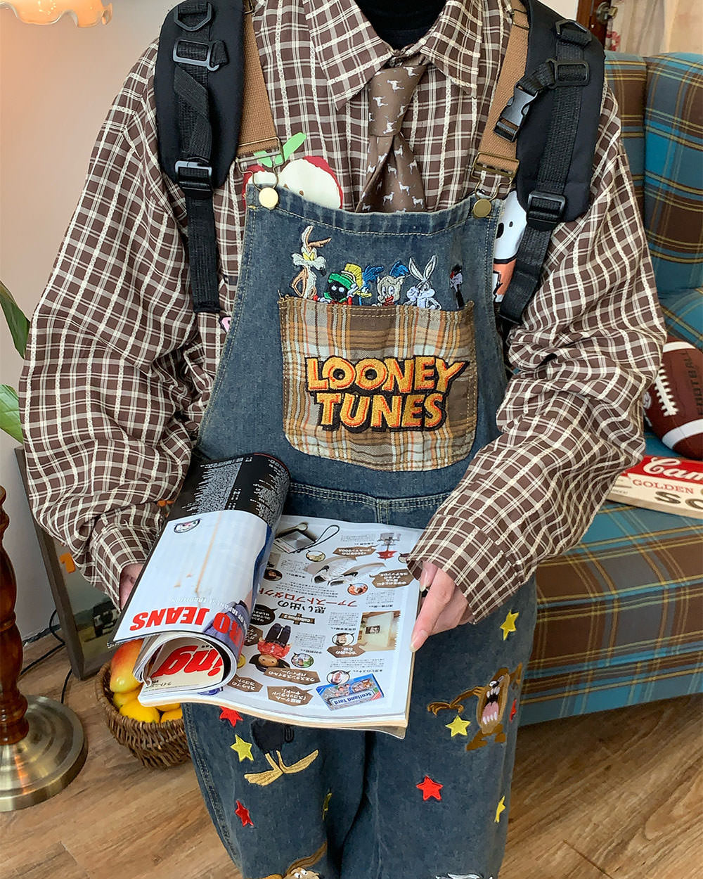 90s aesthetic embroidered overalls boogzel clothing