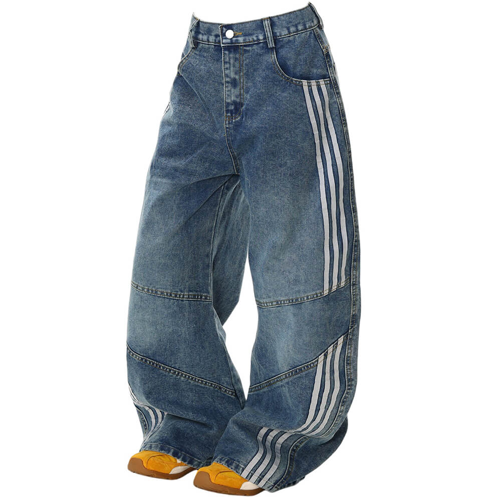 90s aesthetic side stripe jeans boogzel clothing