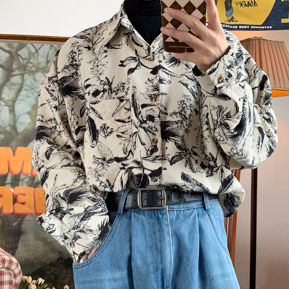 90s style floral print shirt boogzel clothing