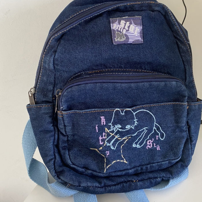 Chloé Kids logo-sraps Denim Backpack - Farfetch