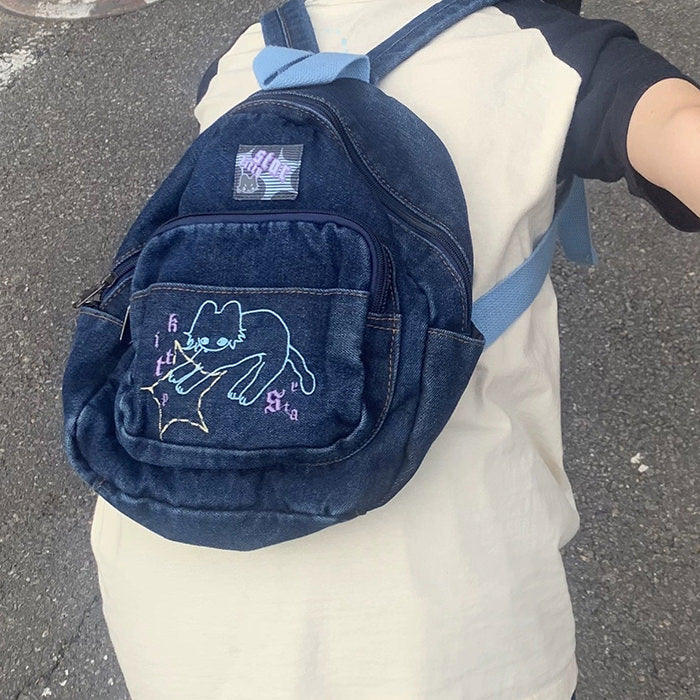 90s aesthetic denim backpack boogzel clothing