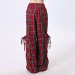 grunge red plaid cargo pants boogzel clothing