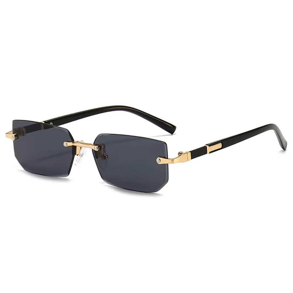 90s rectangle rimless sunglasses boogzel clothing