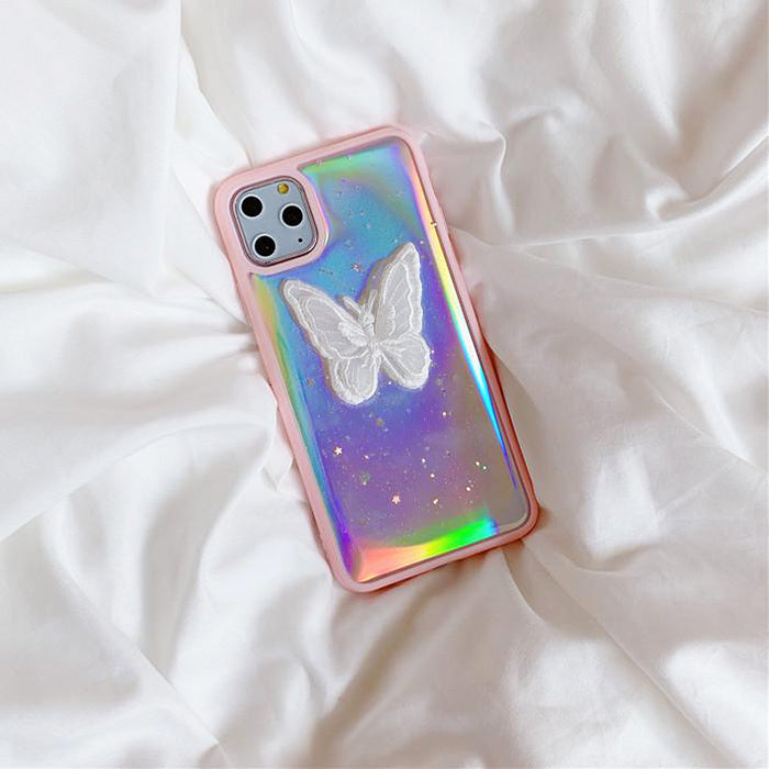 butterflies holographic iphone case boogzel apparel