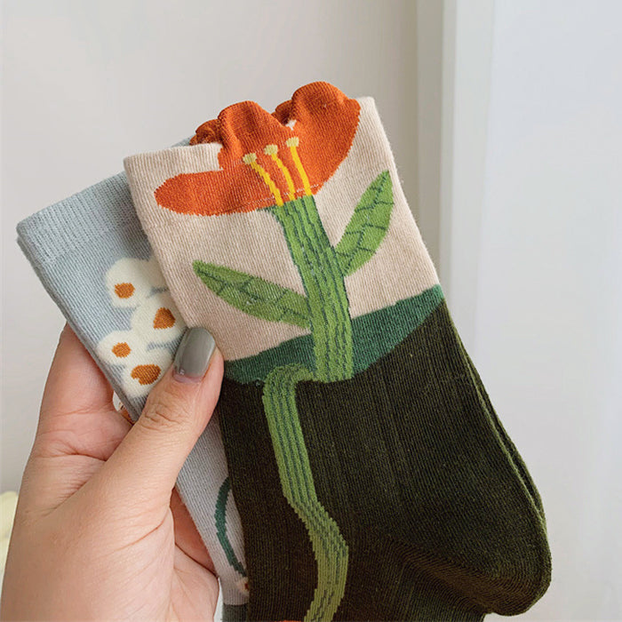 aesthetic flower socks boogzel apparel