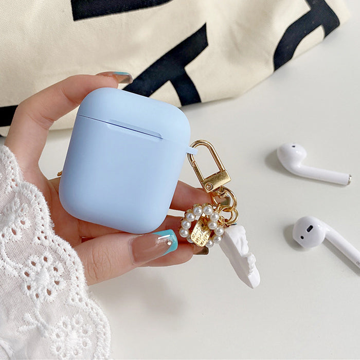 blue airpods case with angel charm boogzel apparel