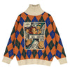 argyle pattern turtleneck sweater boogzel apparel