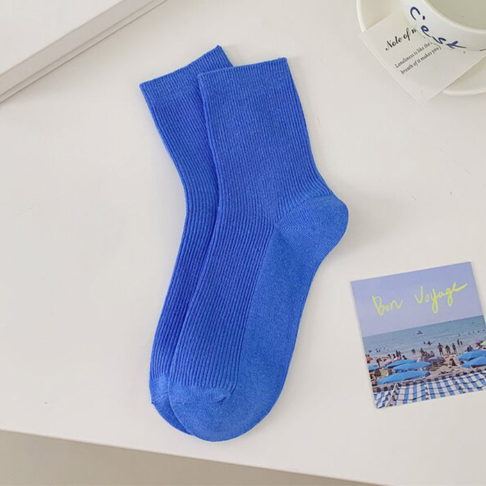 blue ribbed socks boogzel apparel