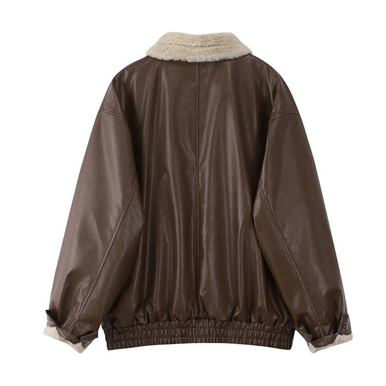 vintage aesthetic leather jacket boogzel apparel