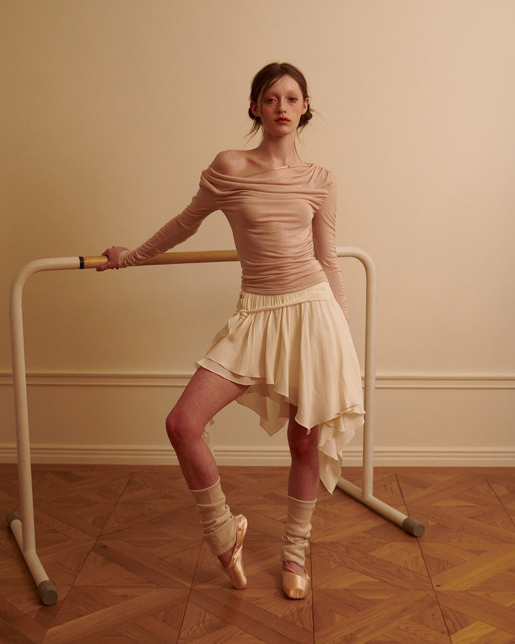 Balletcore skirt, ballet skirt, mini skirt, Balletcore Asymmetrical Mid Skirt