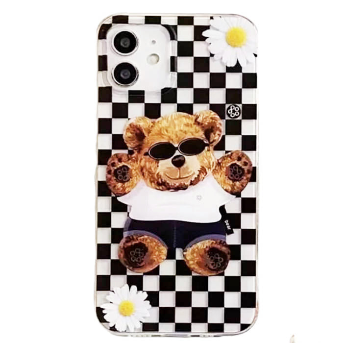 bear checkered iphone case boogzel apparel