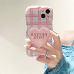 pink plaid aesthetic phone case boogzel apparel
