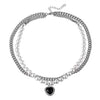 black heart pearl necklace boogzel apparel