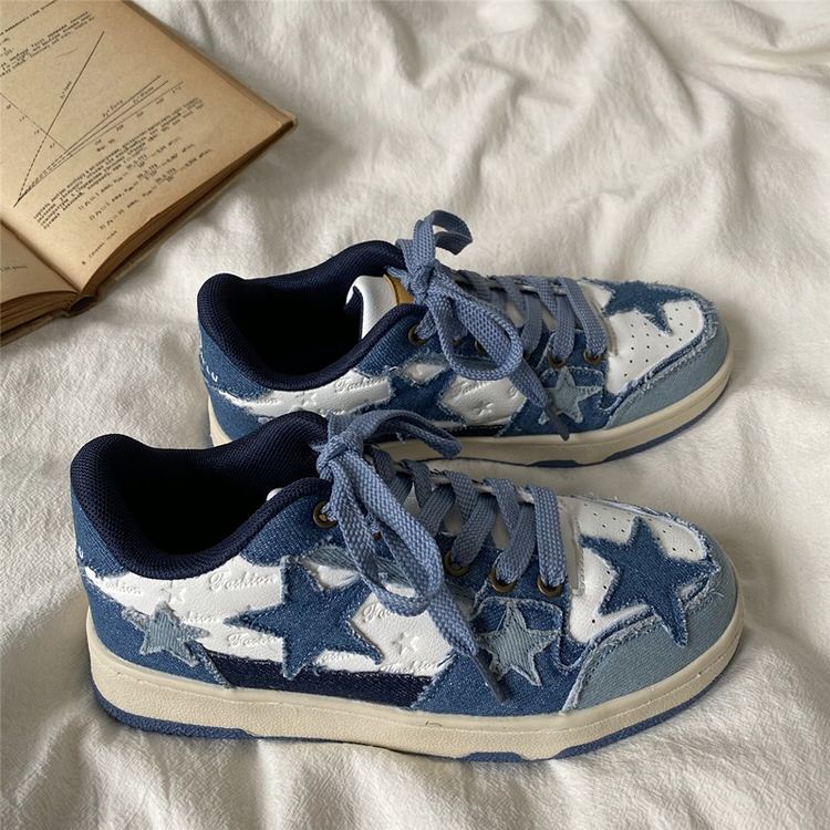 denim blue sneakers