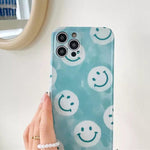 blue smiley face iphone case boogzel apparel