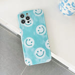 aesthetic blue smiley iphone case boogzel apparel