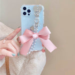 aesthetic pearl chain iphone case boogzel apparel
