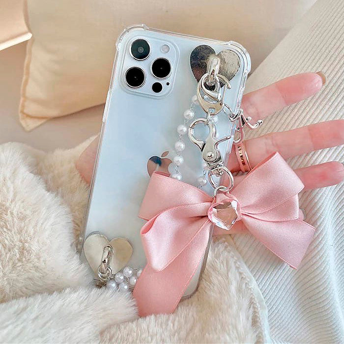 bow pearl chain iphone case boogzel apparel