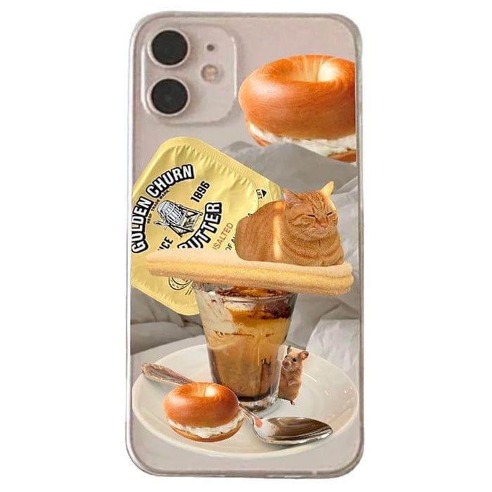 breakfast cat iphone case boogzel apparel
