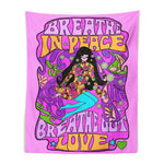 Breathe in Peace Wall Tapesrty aesthetic tapestry boogzel apparel