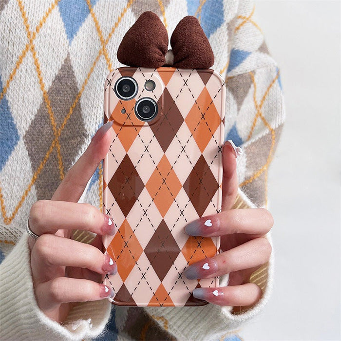 brown argyle iphone case boogzel apparel