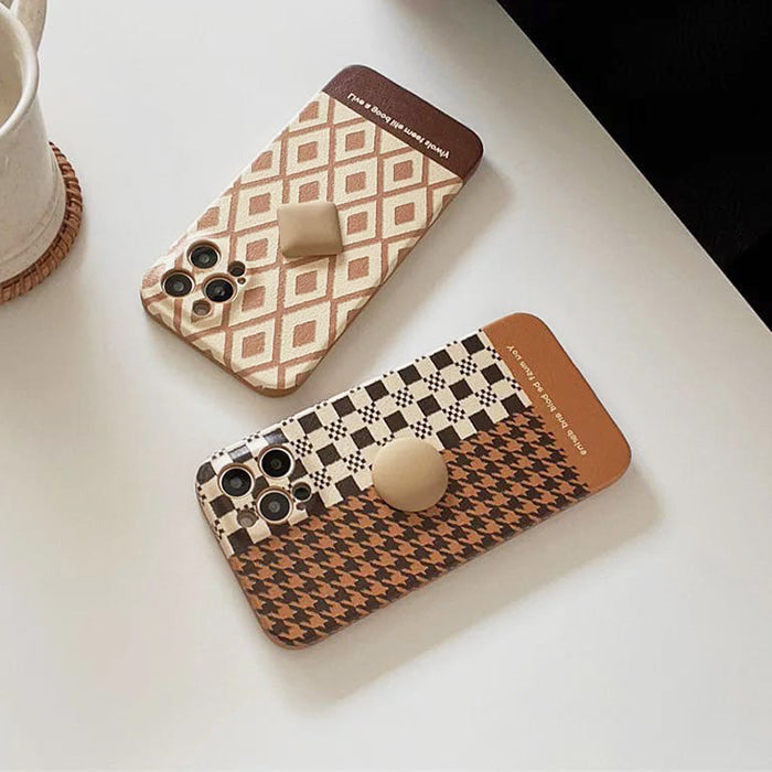 aesthetic houndstooth print iphone case boogzel apparel