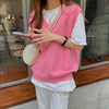 pink aesthetic knit vest boogzel apparel